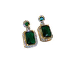 Vintage Paraiba Tourmaline Emerald Gemstone Earrings Ring Necklace Women Gift - Aimall