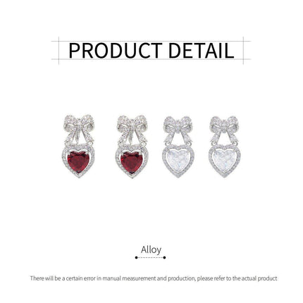 Love Bow Stud Earrings Women Fashion Jewelry Romantic Gift Accessories