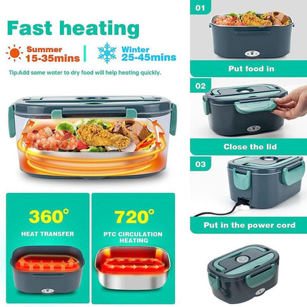 Portable Electric Lunch Box Heated Thermal Insulated Food Warmer for Home