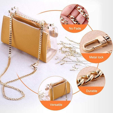 120cm Metal Handbag Shoulder Strap Bag Purse Chain Smooth Replacement Crossbody - Aimall