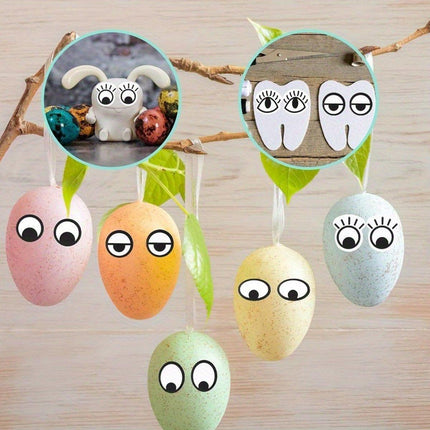 2 Rolls Cartoon Eye Stickers Self-Adhesive DIY Craft Paper for Handmade Projects