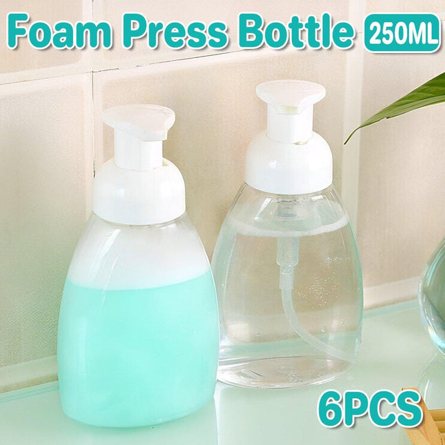 6Pcs 250ml Foaming Bottle Push Pump Portable Hand Sanitizer Foaming Dispenser