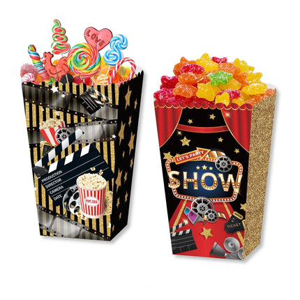 24 PCS Movie Night Snack Trays Popcorn Food Drink Holder Cinema Party Supplies