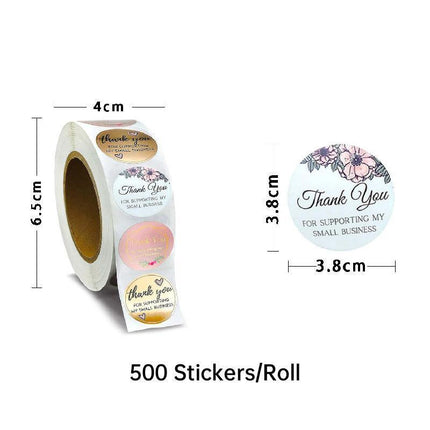 10 Rolls Pack Thanks Sealing Envelopes Handmade Sticker Labels