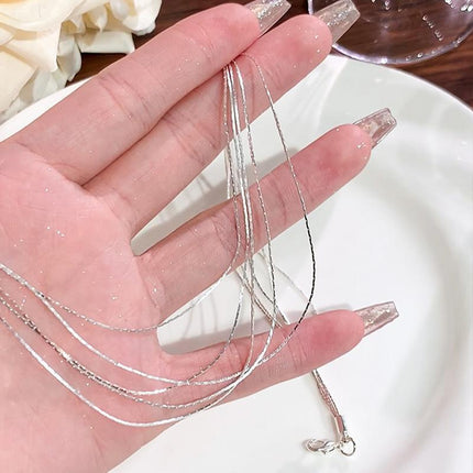 Versatile 5 Layered Chain Necklace Stylish Jewelry Accessory Collarbone Choker - Aimall