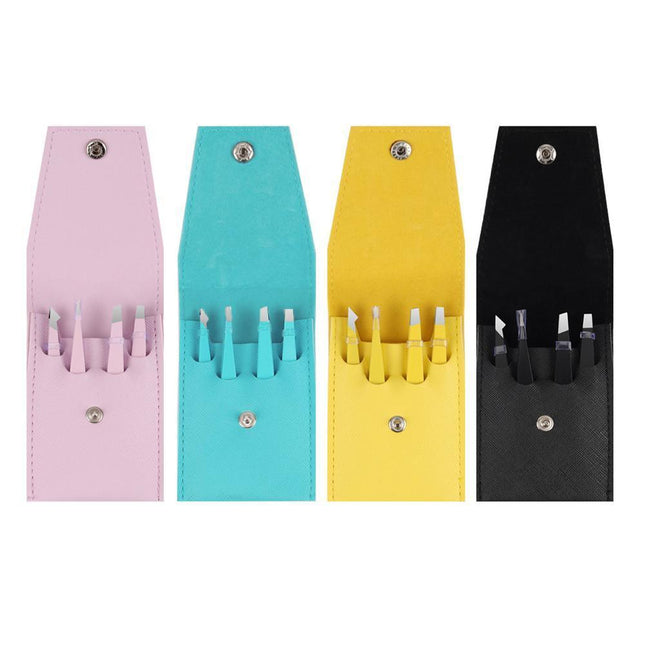 Eyelash Curler Oblique Tip Tweezers Flat Eyebrow Clip Makeup Tool Trimming