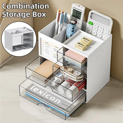 Clear Desktop Organiser Drawer Storage Shelf for Office Home Supplies Durable