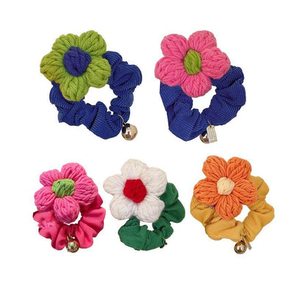 Corduroy Flower Hair Scrunchies Ponytail Holder Hair Ties Rope Hair Accesorries - Aimall