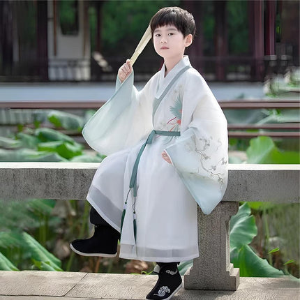 Chinese Traditional Dress Hanfu Kids Ancient Festival Clothing Set for Boys Girl - Aimall