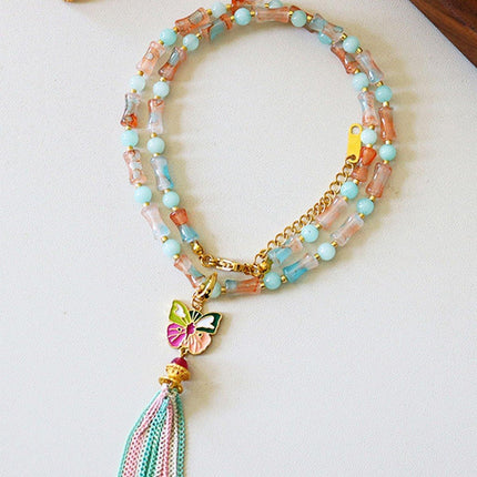 New Chinese Colorful Butterfly Necklace Women Simple Elegant Jewelry Design