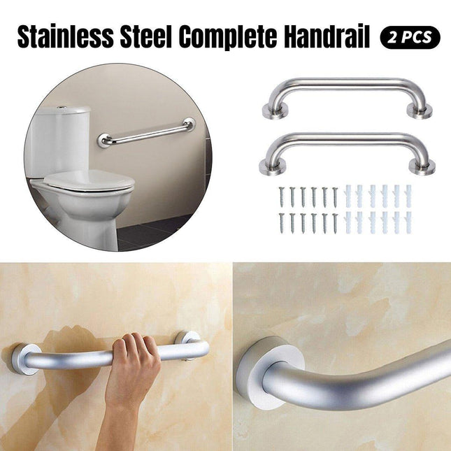 2X Stainless Steel Bathroom Shower Grab Bar Handrail Wall Support Handle