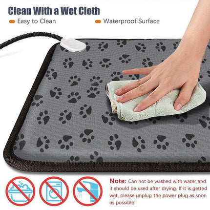 Electric Pet Heating Pad Waterproof Cover Heated Mat Dogs Cats Bed Blanket - Aimall
