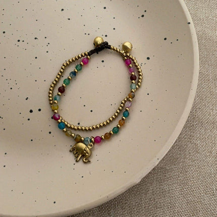 Handmade Ethnic Style Tibetan Bracelet Nepal Copper Bead Colourful Jewelry