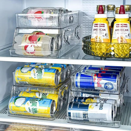 Double Tier Drinks Organiser Drawer Shelf Storage Rack Beverage Dispenser Holder