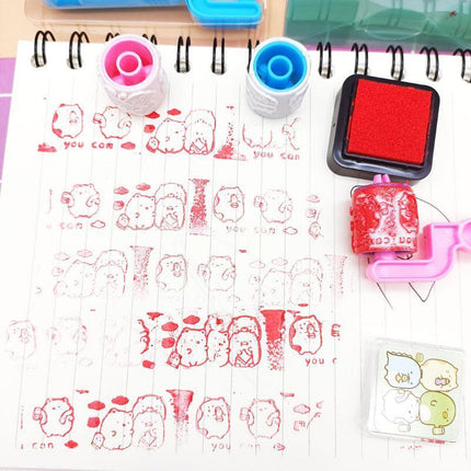Inking Rubber Stamp Roller Scroll Seal Stamps DIY Scrapbooking Kid Craft Cartoon - Aimall