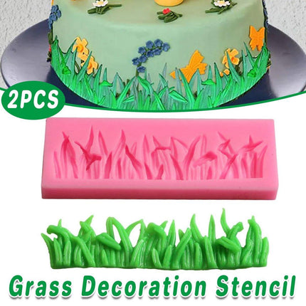 2PCS Grass Shape Silicone Cake Mold DIY Chocolate Baking Tool for Cookies Cake