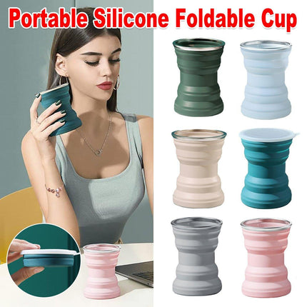 Silicone Folding Travel Mug Portable Retractable Collapsible Mug Outdoor Camping