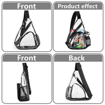 Transparent PVC Waterproof Backpack Crossbody Bag Casual Travel Shoulder Bag
