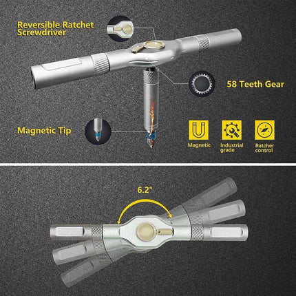 24in1 Ratchet Screwdriver Set Multifunctional Steel Wrench Tool Kit Household