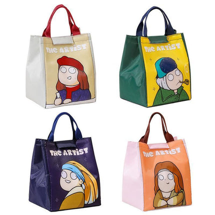 Printing Thermal Insulated Portable Lunch Bag Large Capacity Picnic Box Kids - Aimall