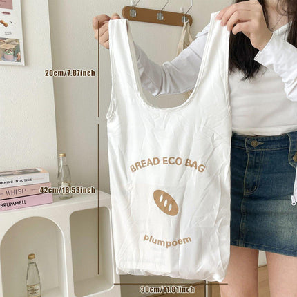 Foldable Large Capacity Reusable Shopping Bag Portable Tote Bag Cartoon Design