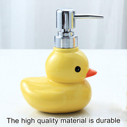 Cartoon Yellow Duck Ceramic Hand Sanitizer Lotion Bottle Press Dispenser Pump