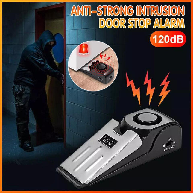 Home Security Wedge Door Stop Alert Detection Device Intruder Alarm Wireless Au - Aimall