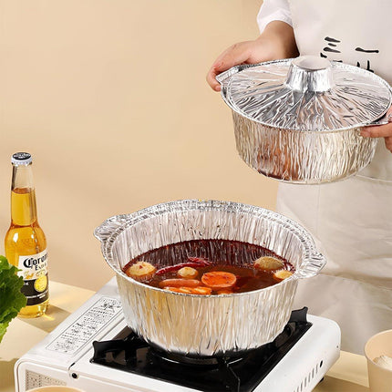 10PCS Duty Aluminum Foil Pots for Hotpot Camping Picnic Tinfoil field cutlery