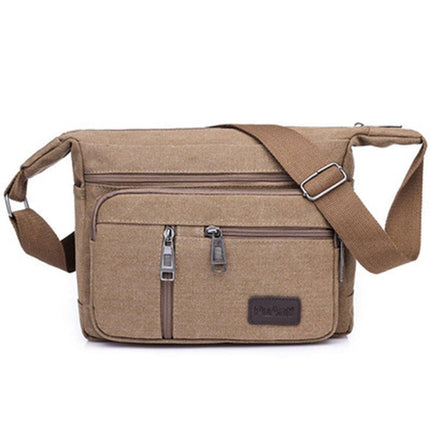 Multi Layer Canvas Crossbody Bag Casual Shoulder Bag for Travel Messenger Bag