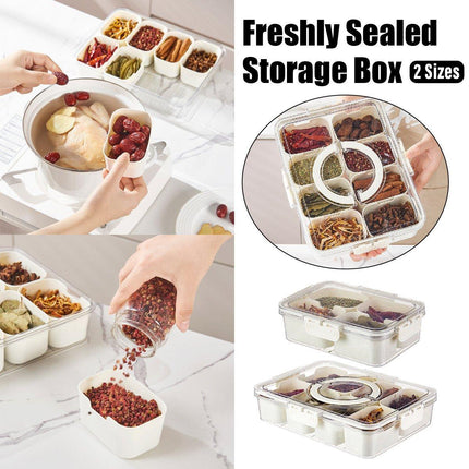 Food Grade Airtight Storage Box Portable Multi-compartment Seasoning Container