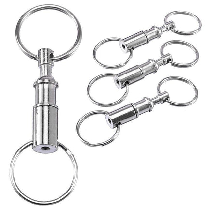 4X Detachable Quick Release Removable Keyring Keychain Key Ring Pull Apart Split - Aimall