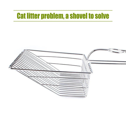 Metal Stainless Steel Cat Litter Shovel Metal Pet Cleaning Filter Scoop Durable - Aimall