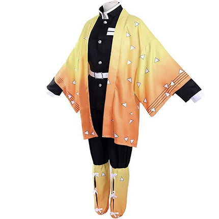Demon Slayer Kimetsu No Yaiba Agatsuma Zenitsu Cosplay Costume Kimono Outfit Wig - Aimall