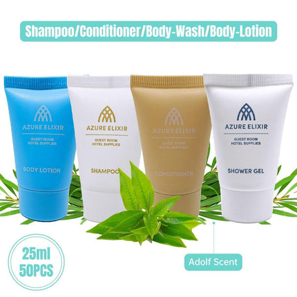 50pcs 25ml Hotel Toiletries Set Shampoo Conditioner for Guesthouse Travel Use