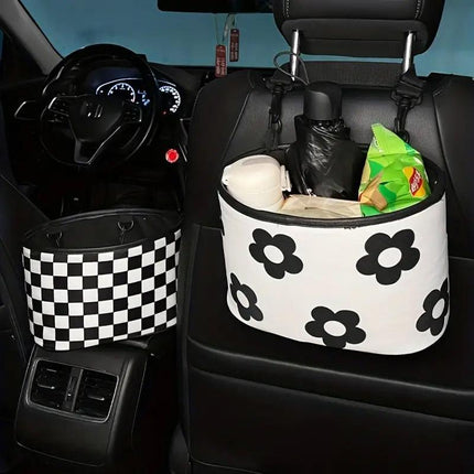 Car Seatback Trash Can Multifunctional Hanging Storage Box Clutter Organisation