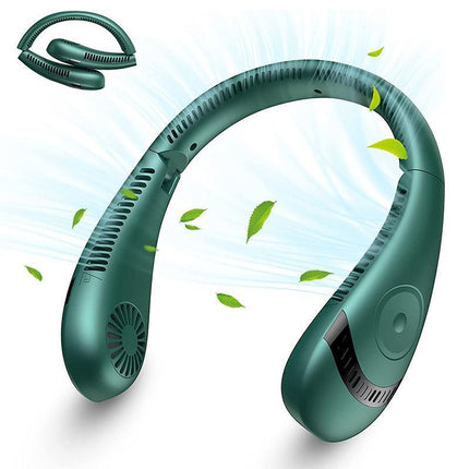 Mini Neck Fan Bladeless Hanging Air Cooler USB Rechargeable Portable Personal - Aimall