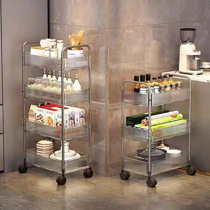 Multi-layer Acrylic Bathroom Kitchen Storage Rack Mobile Snack Organizer