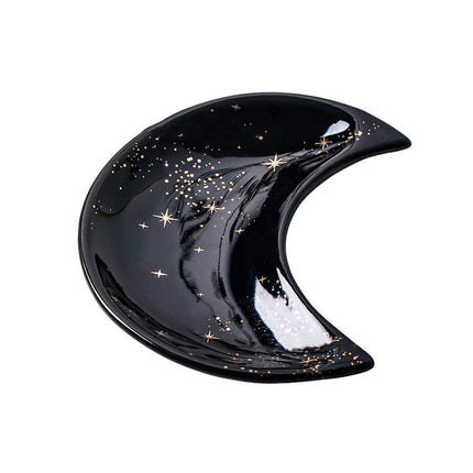 Moon Shaped Decorative Plate Fruit Tray Jewelry Storage Rack Dip Saucer for Home