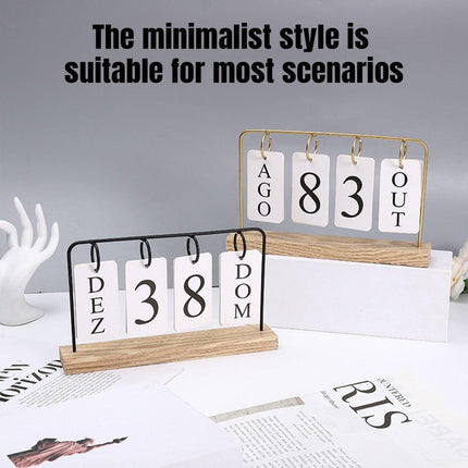 Wooden Desk Calendar Creative Desktop Calendar Ornament Home Office Decor Craft