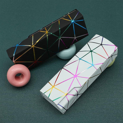 2PCS Lattice Pattern Glasses Case with Snap Closure and Anti-pressure Design