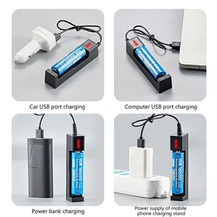 Compact 1-Slot USB Charger for Li-ion Rechargeable Batteries - Portable Power - Aimall