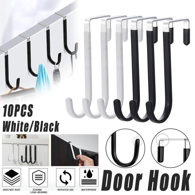 10PCS Adjustable Over the Door Hanger Hooks Organizer for Front and Back Doors