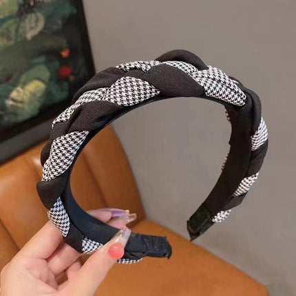 Women Headband Twist Hairband Hoop Knit Knot Cross Tie Wide Headwear Accessories - Aimall