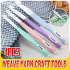 4pcs Weave Yarn Craft Tools Ergonomic Handle Non-Slip Knitting Needles Crochet Hooks - Aimall