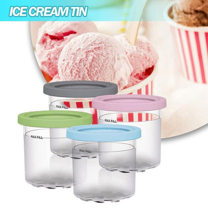 4x Cream Pints Cup Storage Jars For Ninja Creami with Lids Ice Cream Containers - Aimall