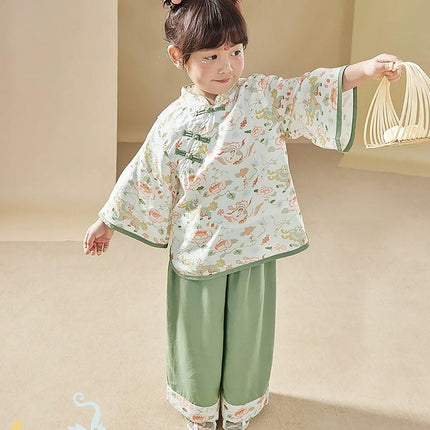 Girl Hanfu Set Two-Piece New Chinese Style Traditional Outfit Cultural Clothing