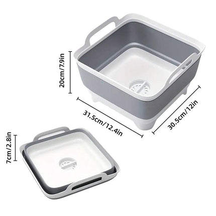 Folding Basket Kitchen Washbasin Draining Basket Portable Vegetable Storage