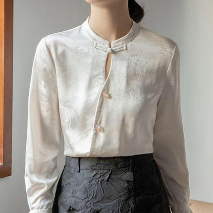 Chinese Style Embroidery one-piece Horse Face Skirt Long-sleeved Retro Shirt