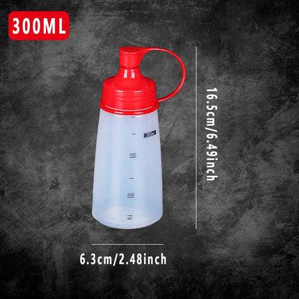 5PCS 300ml Wide Mouth Sauce Squeeze Bottle Large Capacity Plastic Dispenser Set