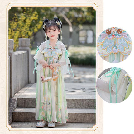 Girl Ancient Hanfu Embroidered Tang Suit Chinese Traditional Dress Princess - Aimall